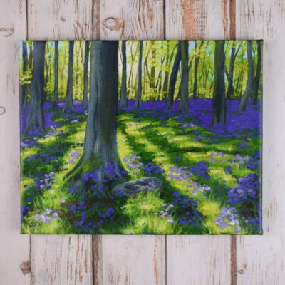 DSC_0001 Early Morning in West Woods, Wiltshire, original acrylic on stretched canvas