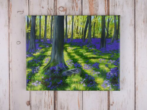 DSC_0001 Early Morning in West Woods, Wiltshire, original acrylic on stretched canvas