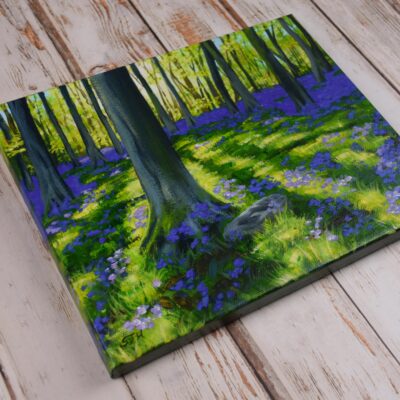 DSC_0003 Early Morning in West Woods, Wiltshire, original acrylic on stretched canvas