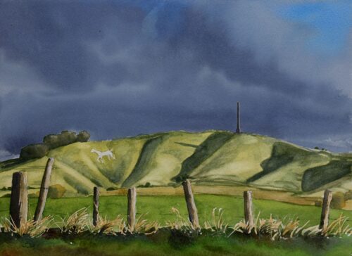 DSC_0005 (2) Storm Clouds Over Cherhill Down, original watercolour