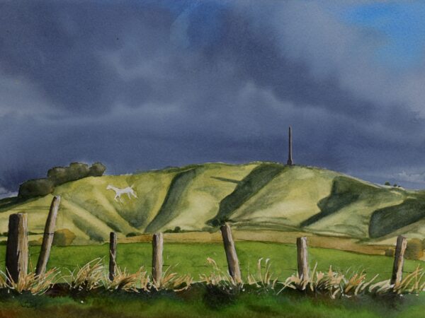 Storm Clouds Over Cherhill Down, original watercolour