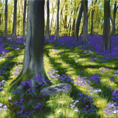 DSC_0007 (4) Early Morning in West Woods, Wiltshire, original acrylic on stretched canvas