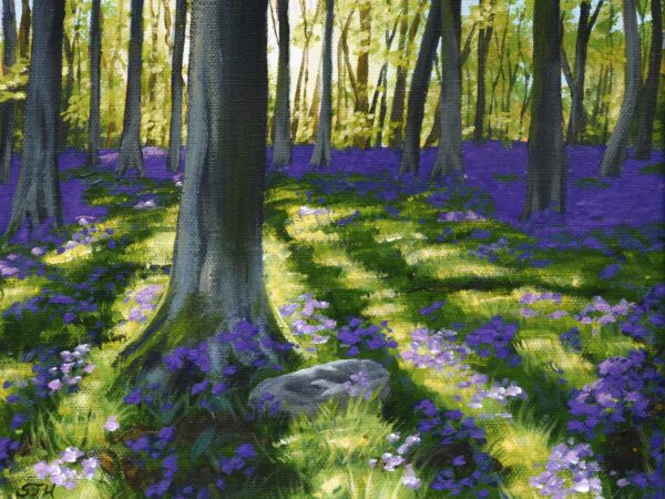 DSC_0007 (4) Early Morning in West Woods, Wiltshire, original acrylic on stretched canvas
