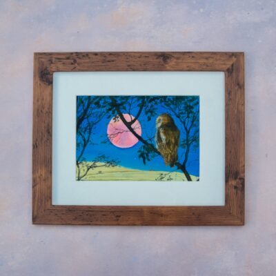 Tawny Owl by the Hay Moon, original watercolour