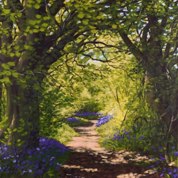 Bluebells at West Woods Bluebells in West Woods, Wiltshire, giclée print on paper or stretched canvas