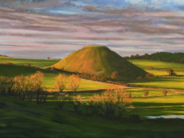 Golden Hour at Silbury Hill, giclée print on paper or stretched canvas