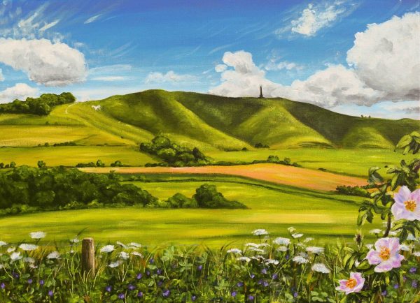 Springtime at Cherhill Down Cherhill Down in Spring, giclée print on paper or stretched canvas
