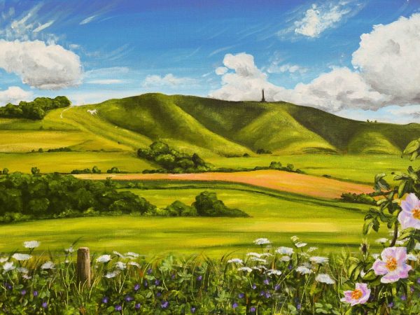 Cherhill Down in Spring, giclée print on paper or stretched canvas