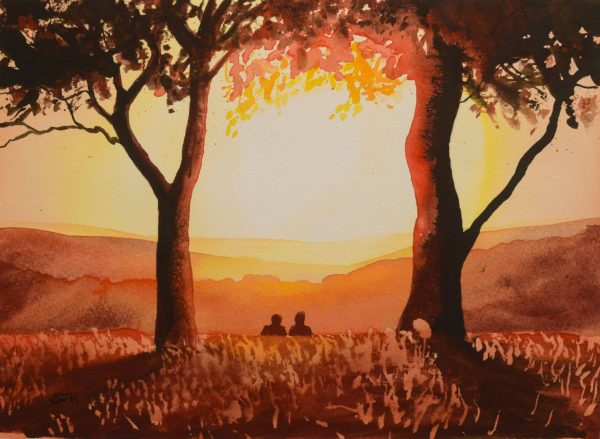 Summer Sunset Hot Summer Night at Oliver's Castle, giclée print on paper