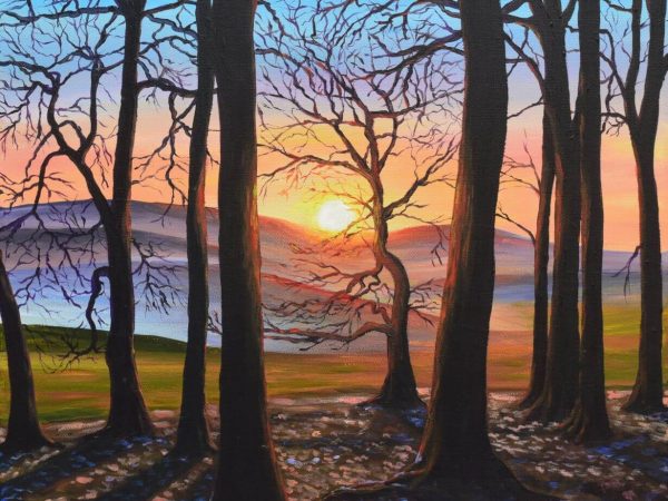 Frosty Sunrise at Furze Knoll, giclée print on paper or stretched canvas