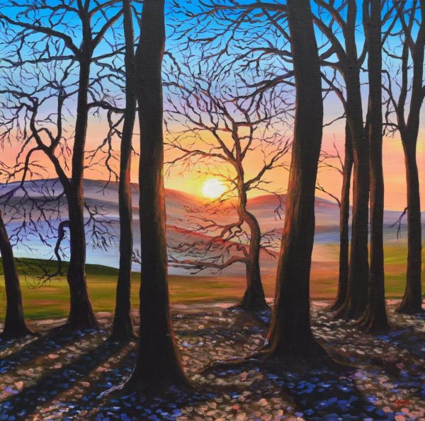 Winter Sunrise Frosty Sunrise at Furze Knoll, giclée print on paper or stretched canvas
