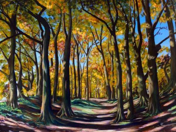 Knoll Down in Autumn, giclée print on paper or stretched canvas