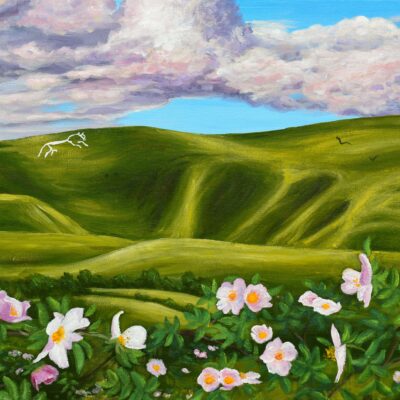 DSC_0002 (2) Uffington White Horse at Golden Hour, giclée print on paper or stretched canvas