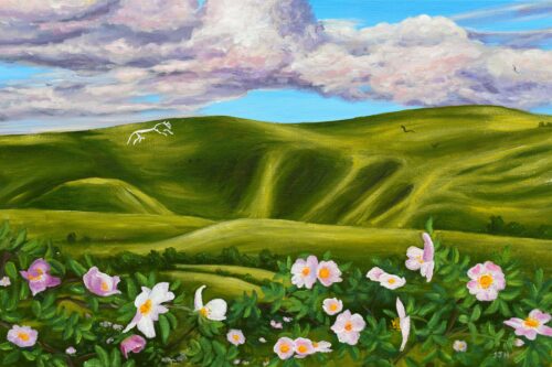 DSC_0002 (2) Uffington White Horse at Golden Hour, giclée print on paper or stretched canvas
