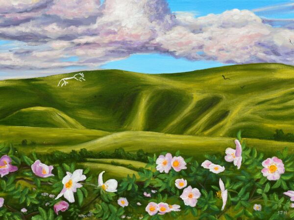 DSC_0002 (2) Uffington White Horse at Golden Hour, giclée print on paper or stretched canvas