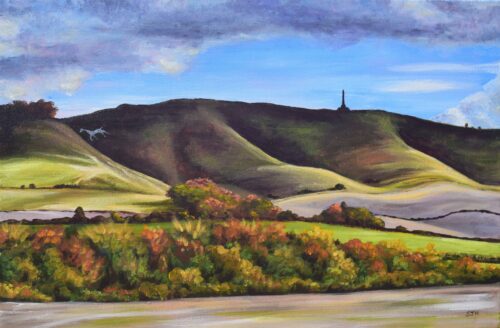 DSC_0004 Cherhill Down in Autumn, giclée print on paper or stretched canvas