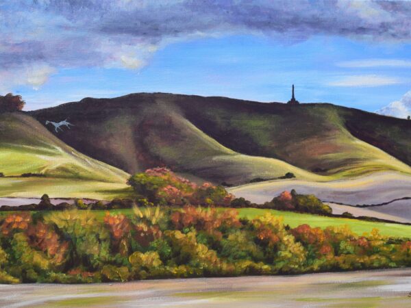 DSC_0004 Cherhill Down in Autumn, giclée print on paper or stretched canvas