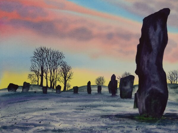 Frosty Dawn at Avebury 2, giclée print on paper
