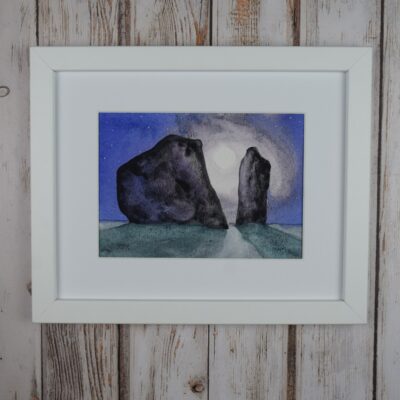 DSC_0016 Cove Stones Moonrise, original watercolour