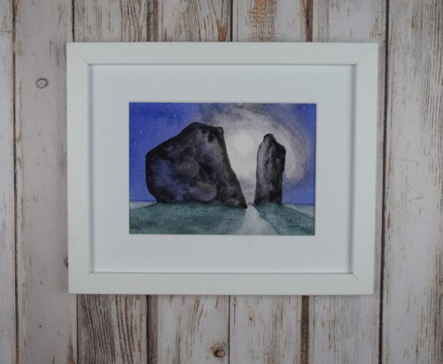 DSC_0016 Cove Stones Moonrise, original watercolour