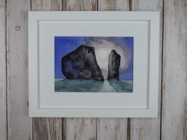 DSC_0016 Cove Stones Moonrise, original watercolour