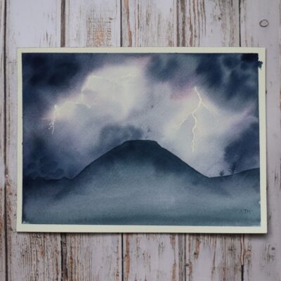DSC_0018 Thunderstorm Over Silbury Hill, original watercolour