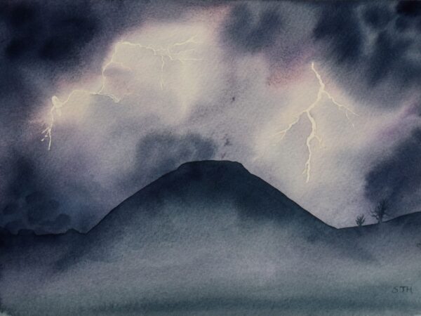 Thunderstorm Over Silbury Hill, original watercolour