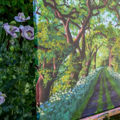 DSC_0019 Avenue of Oaks at Sunset, original acrylic on stretched canvas