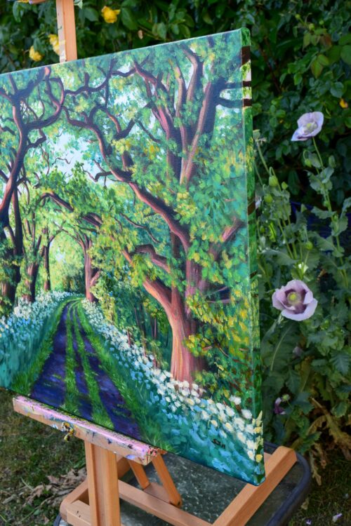 DSC_0020 Avenue of Oaks at Sunset, original acrylic on stretched canvas