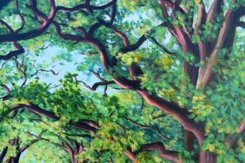 DSC_0021 Avenue of Oaks at Sunset, original acrylic on stretched canvas