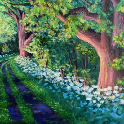DSC_0022 Avenue of Oaks at Sunset, original acrylic on stretched canvas