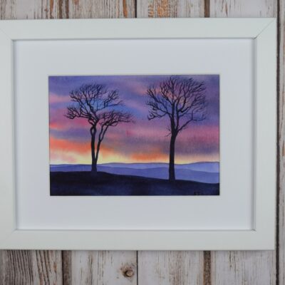 DSC_0022 Roundway Sunset 2, original watercolour