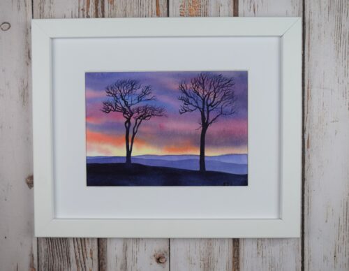 DSC_0022 Roundway Sunset 2, original watercolour