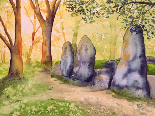 Golden Hour at Wayland's Smithy, giclée print on paper