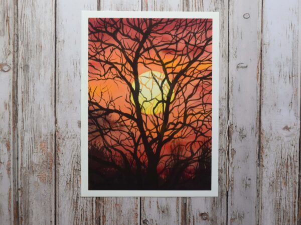 Sunset Through the Trees, giclée print on paper