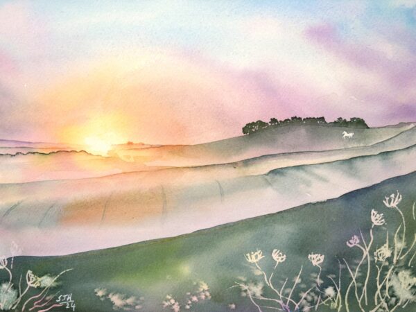 DSC_0028 Misty Sunrise at Cherhill Down, giclée print on paper