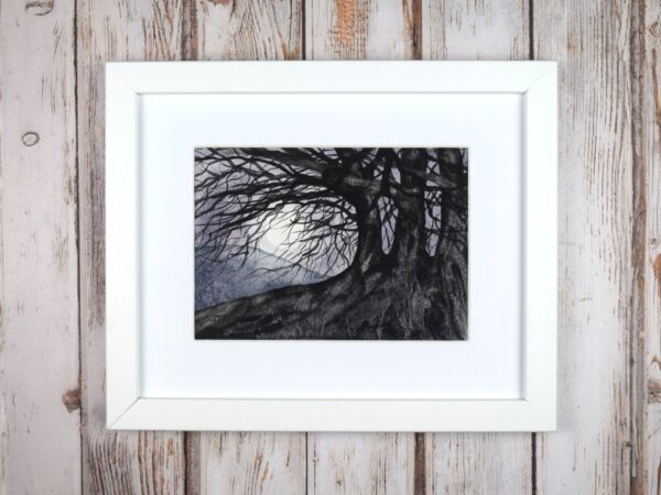 DSC_0030 Avebury Beeches by Moonlight, small original watercolour