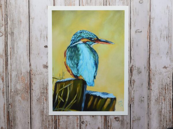Kingfisher in the Frost, giclée print on paper