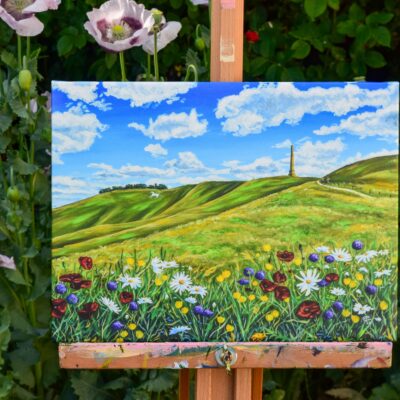 DSC_0037 Cherhill White Horse and Monument, giclée print on paper or stretched canvas