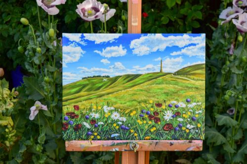 DSC_0037 Cherhill White Horse and Monument, giclée print on paper or stretched canvas
