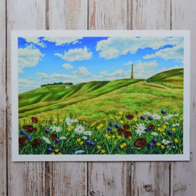 DSC_0038 Cherhill White Horse and Monument, giclée print on paper or stretched canvas
