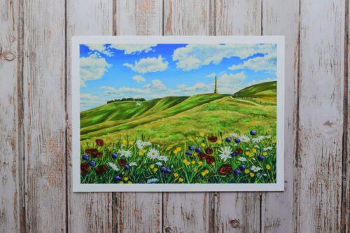 DSC_0038 Cherhill White Horse and Monument, giclée print on paper or stretched canvas