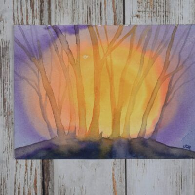 DSC_0038 Barrow Sunrise, small original watercolour