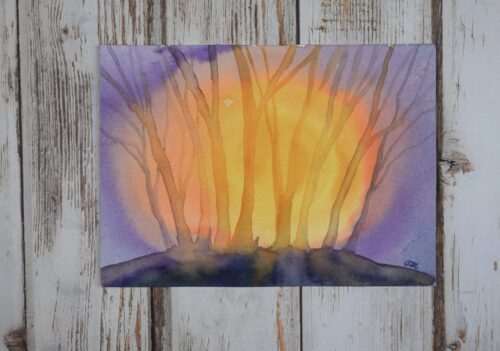 DSC_0038 Barrow Sunrise, small original watercolour