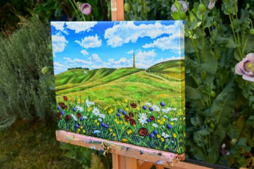 DSC_0039 Cherhill White Horse and Monument, giclée print on paper or stretched canvas