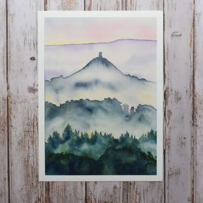 DSC_0043 Glastonbury Tor in the Mist, giclée print on paper