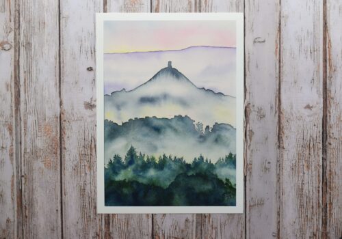 DSC_0043 Glastonbury Tor in the Mist, giclée print on paper