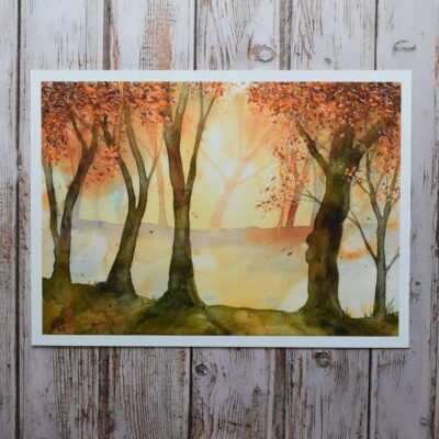 DSC_0046 Misty Autumn Sunrise at Furze Knoll, giclée print on paper