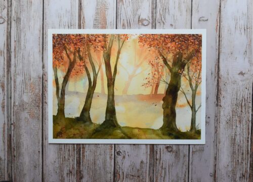 DSC_0046 Misty Autumn Sunrise at Furze Knoll, giclée print on paper