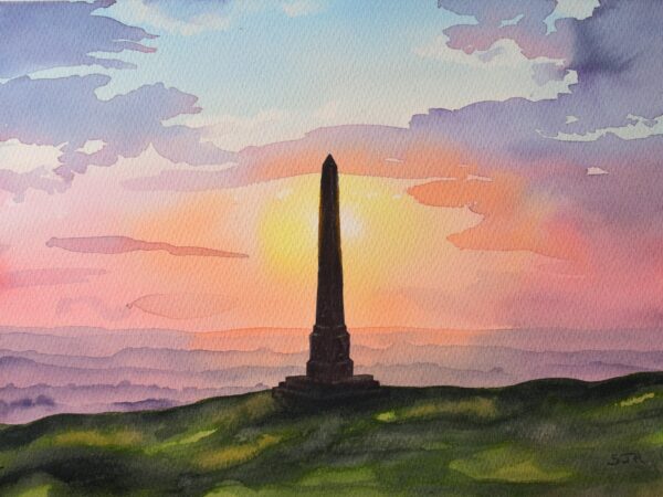 Cherhill Monument at Sunset, giclée print on paper